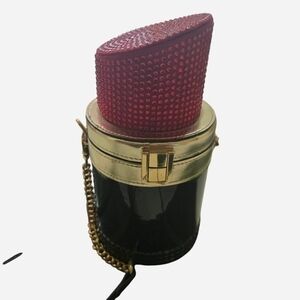 Aldo Red and Gold Lipstick Crossbody Bag